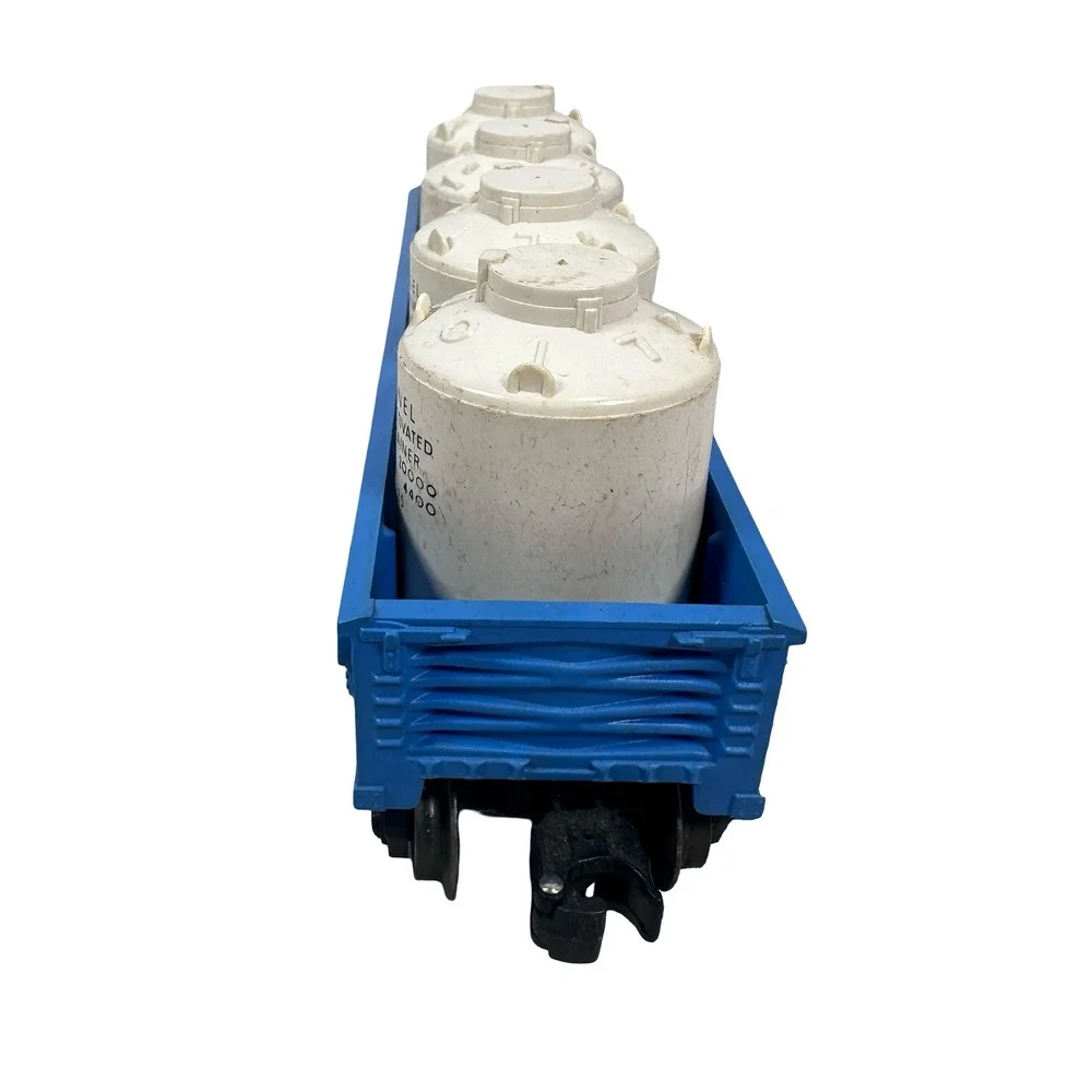 Lionel 6112 Blue Gondola Car with 4 White Air Activated Containers O Gauge